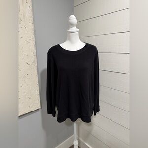 Denim&Co Woman’s Black Sherpa Sweatshirt